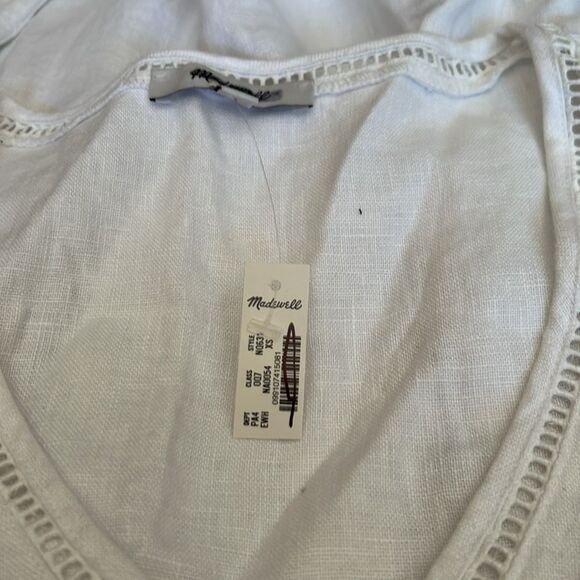 NWT Madewell Cassie Button Front Midi Dress Linen XS - Picture 8 of 11